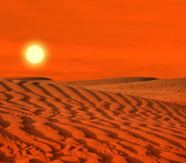 Deserto do Norte de África, barkhans arenosos — Fotografia de Stock