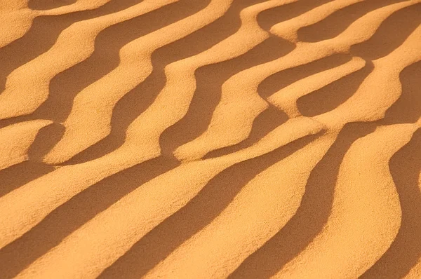 Deserto do Norte de África, barkhans arenosos — Fotografia de Stock