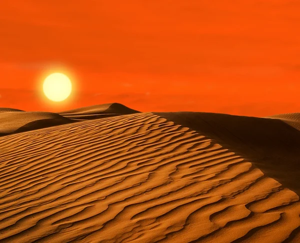 Desert of North Africa, sandy barkhans — Stock Photo, Image