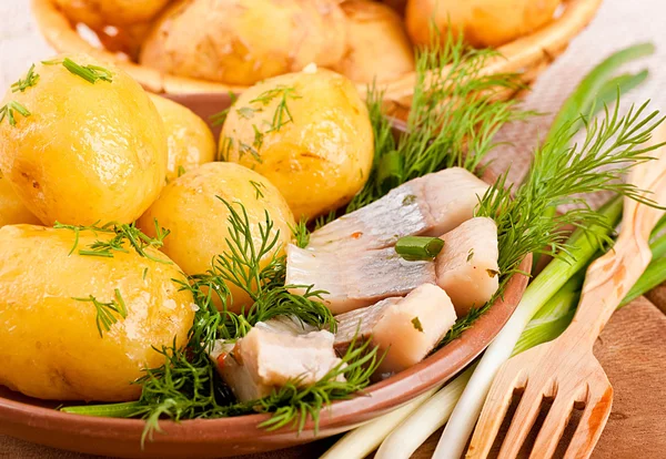 Herring marinaded with potato — Stock Photo, Image