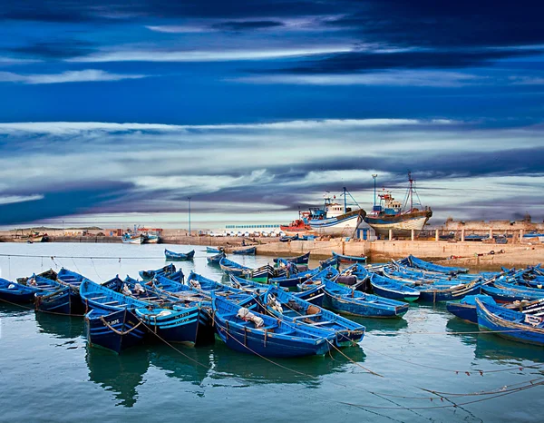 Barcos de pesca azul em Marrocos — Fotografia de Stock