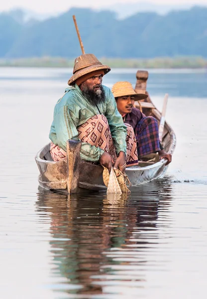 Fishermen with fish — Stock Photo, Image