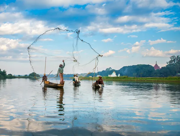 Fishermen catch fish