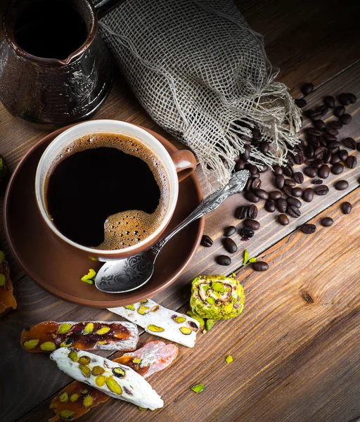 Turk and coffee Turkish delight — Stock Photo, Image