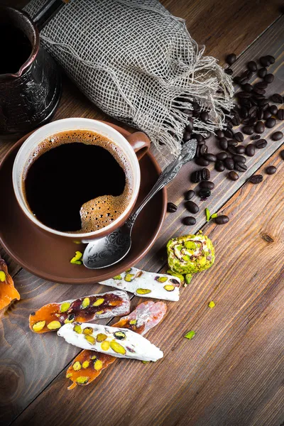 Turk and coffee Turkish delight — Stock Photo, Image