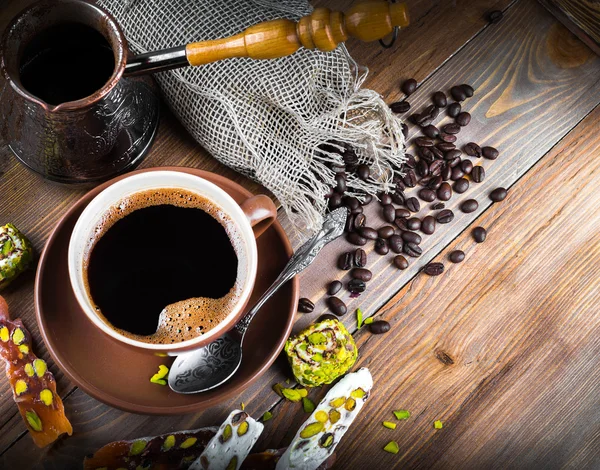Turk en koffie Turks fruit — Stockfoto