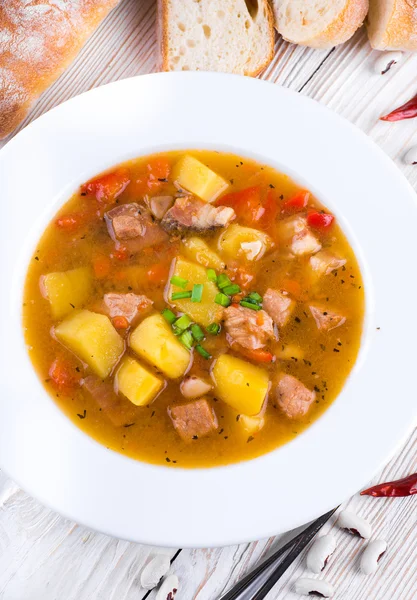 Soup with meat — Stock Photo, Image