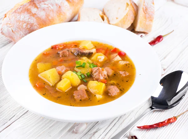 Soup with meat — Stock Photo, Image