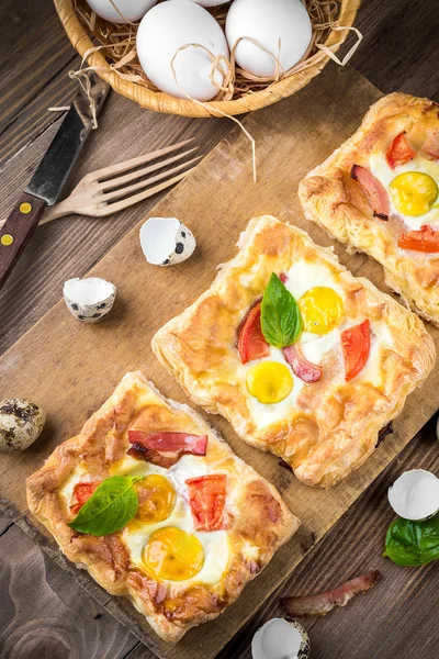 메 추 라 기 계란의 파이 — 스톡 사진