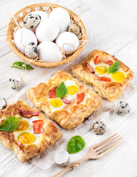 Tarta de huevos de codorniz — Foto de Stock