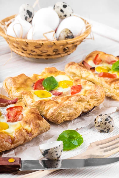 Tarta de huevos de codorniz — Foto de Stock