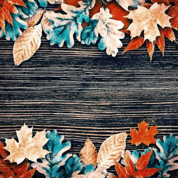 Autumn odchodzi z pasemkami — Zdjęcie stockowe