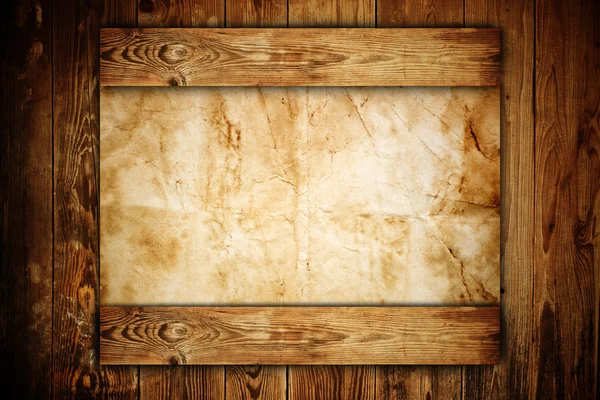 Paper on wood background — Stock Photo, Image