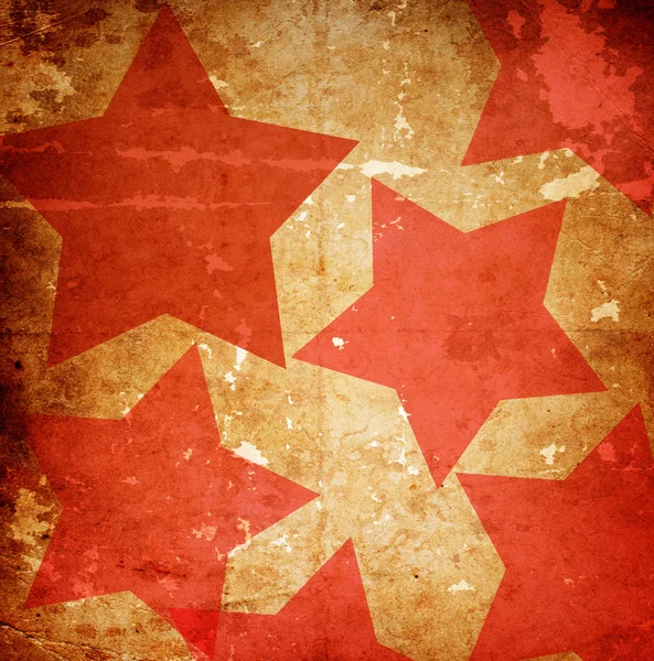Red star on an orange background — Stock Photo, Image