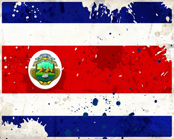 Grunge Bandera de Costa Rica —  Fotos de Stock