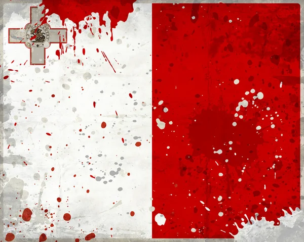 Grunge Malta flag with stains — Stock Photo, Image