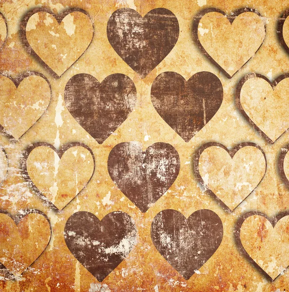 Hearts on grunge — Stock Photo, Image