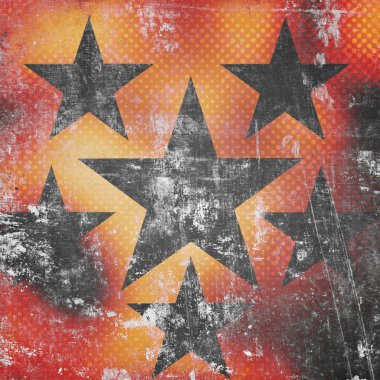 grunge arka plan üzerinde yıldız