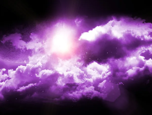 雲と星のブルームーン — ストック写真