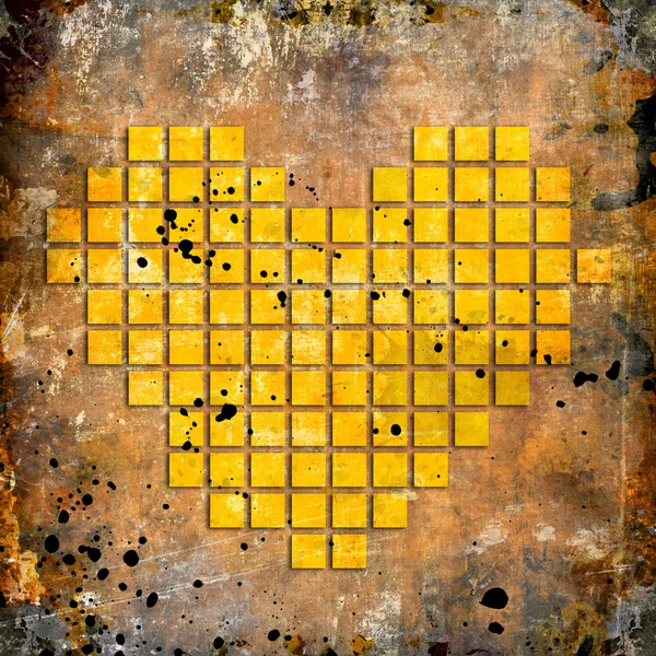 Abstracte hart gemaakt van vierkantjes — Stockfoto