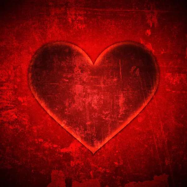 Abstrait coeur rouge fond grunge — Photo