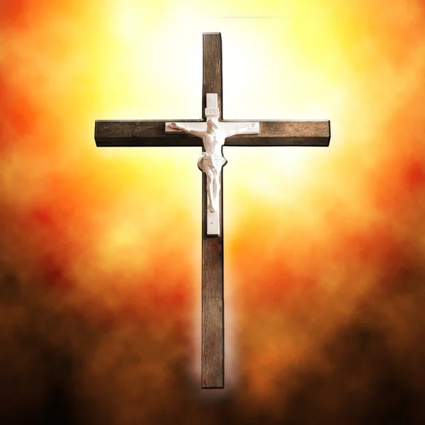 Cross on black background — Stock Photo, Image