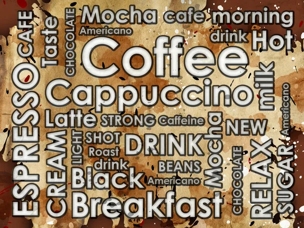 Tipos de café con manchas de café — Foto de Stock