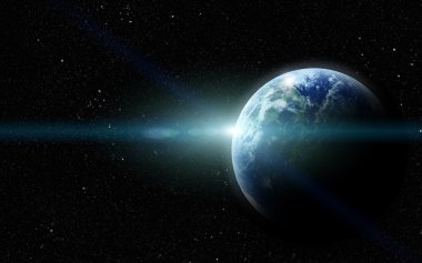 uzayda gerçekçi seyyare yerküre