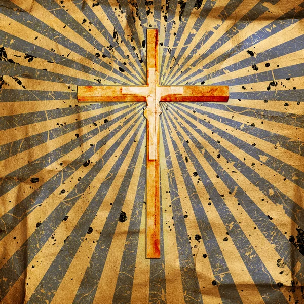 Cross on abstract grunge background — Stock Photo, Image