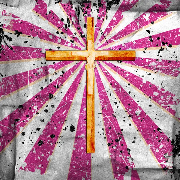 Σταυρός σε αφηρημένο grunge φόντο — Φωτογραφία Αρχείου
