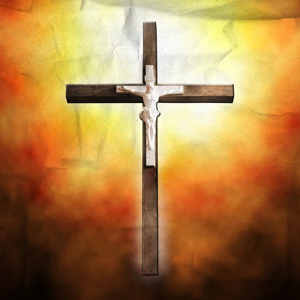 Cross on paper background — Stock Photo, Image