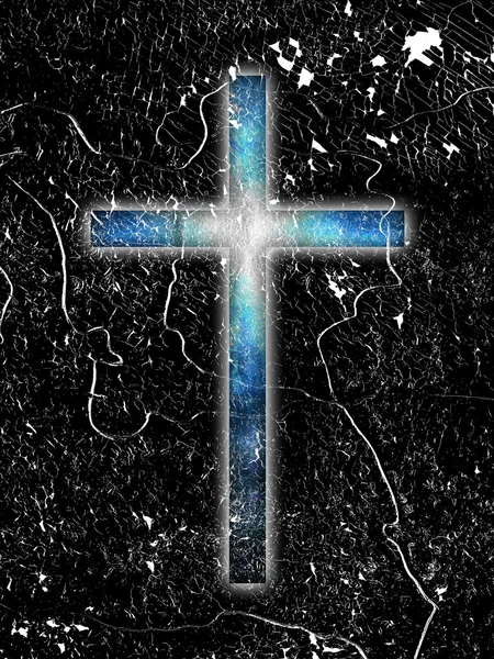 Dark cross on dark background — Stock Photo, Image