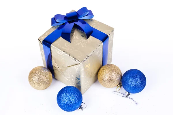 Christmas gift box on a white background — Stock Photo, Image