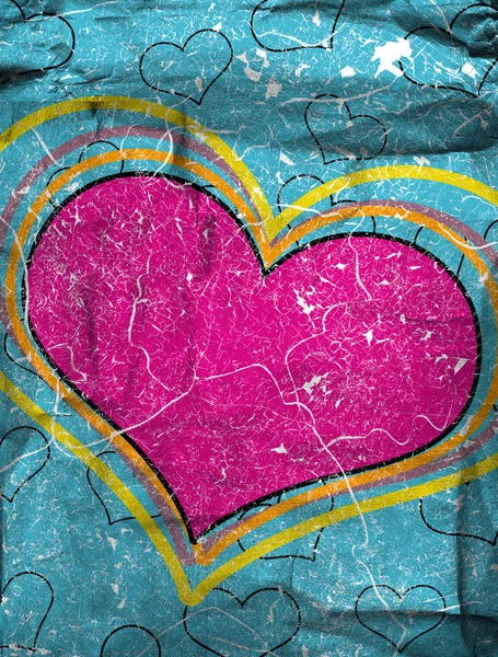 Grunge Heart Illustration — Stockfoto