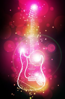 elektro gitar ışık neon noktalar