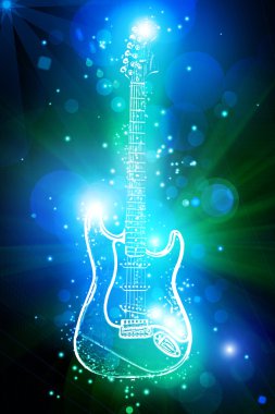 elektro gitar ışık neon noktalar