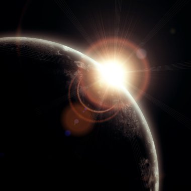 gezegenlerin gerçekçi illüstrasyon