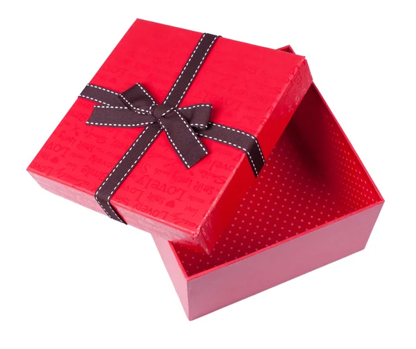 Opened empty red gift box — Stock Photo, Image