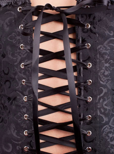 Primo piano della donna in corsetto nero — Foto Stock