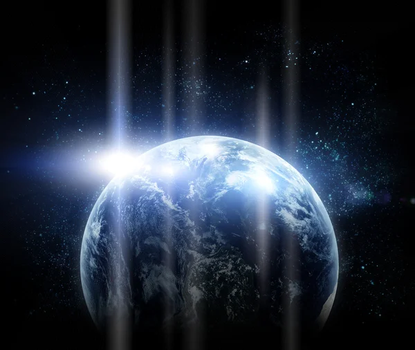 Realistinen planeetta maapallon avaruudessa — kuvapankkivalokuva