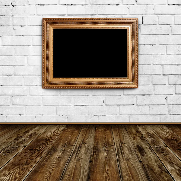 Leeg frame in grunge kamer — Stockfoto