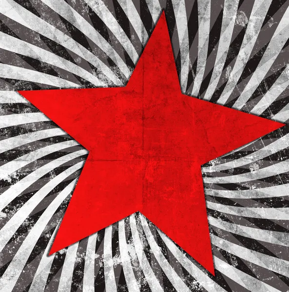 Red star on grunge background — Stock Photo, Image