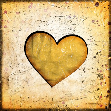 grunge arka planda soyut kalp