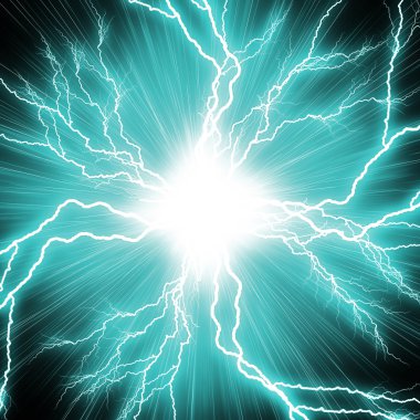 mavi bir arka plan üzerinde yıldırım elektrik flaş