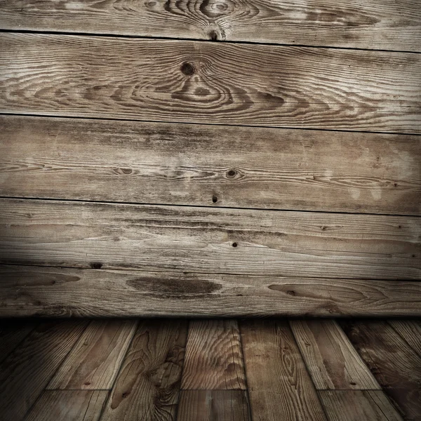 Wood room with panel and floor background — Stock Photo, Image