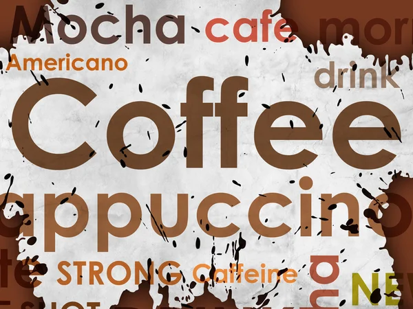 Sorters kaffe med fläckar av kaffe — Stockfoto