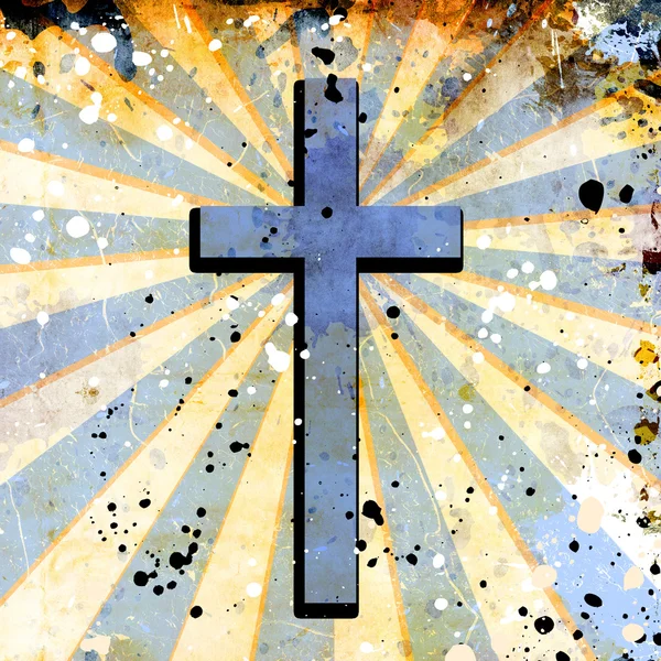 Cross in abstract grunge background — Stock Photo, Image