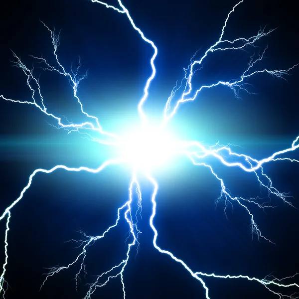 Digital bakgrunn Elektrisk lysglimt på en blå backgrou – stockfoto