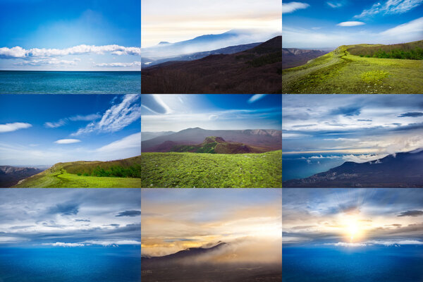 collage of landscapes