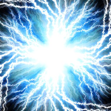 mavi bir arka plan üzerinde yıldırım elektrik flaş